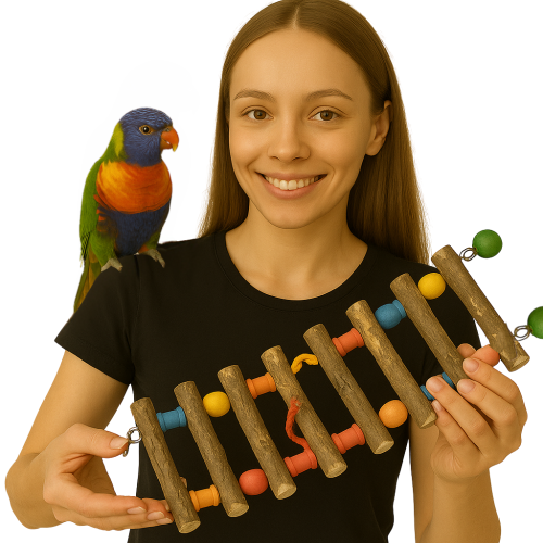 Barevný žebřík z pepřovníku pro malé a střední papoušky od ParrotPlanet.cz