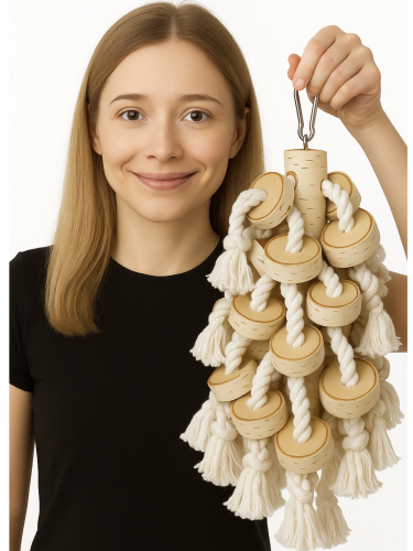 Parrot Planet Prirozene – Březová tyč XL – Hračka pro velké papoušky XL – 1,5 kg od parrotplanet.cz