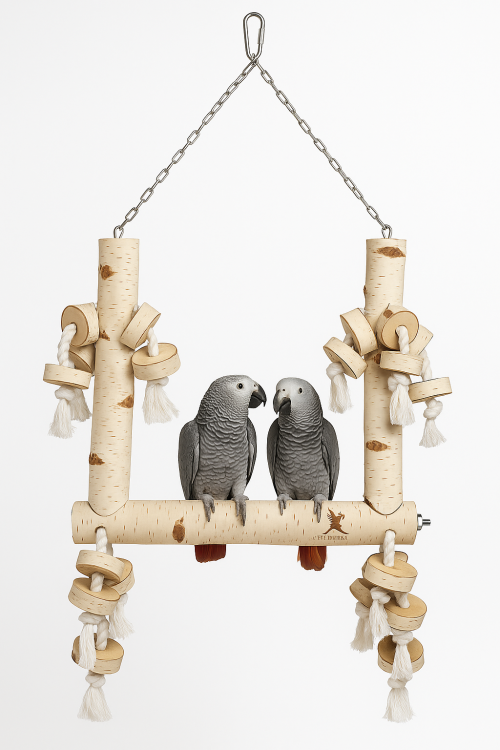 Parrot Planet Prirozene – Březová houpačka pro velké papoušky od Parrotplanet.cz