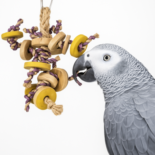 Veselý Woody – hračka pro malé a střední papoušky od ParrotPlanet.cz