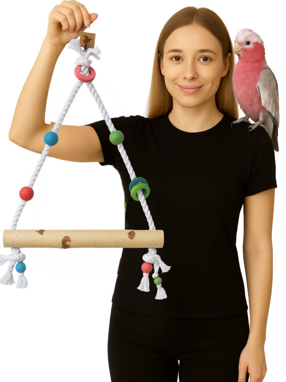 Parrot Planet Prirozene - Březová Houpačka pro střední papoušky od parrotPlanet.cz