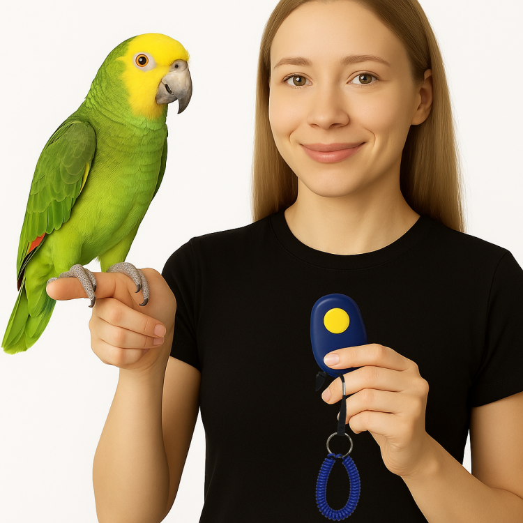 Multi Clicker zařízení pro výcvik papoušků s upevněním na ruku  od ParrotPlanet.cz