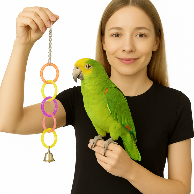 Pletené kroužky – hračka pro střední a malé papoušky od ParrotPlanet.cz