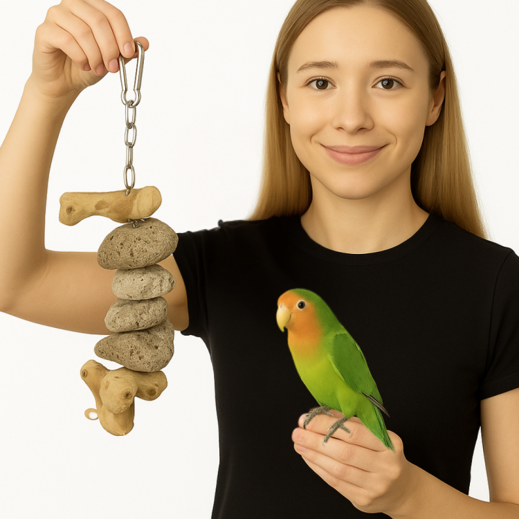 Dziobasek XL – hračka pro papoušky ze dřeva a silné lepenky XL od ParrotPlanet.cz
