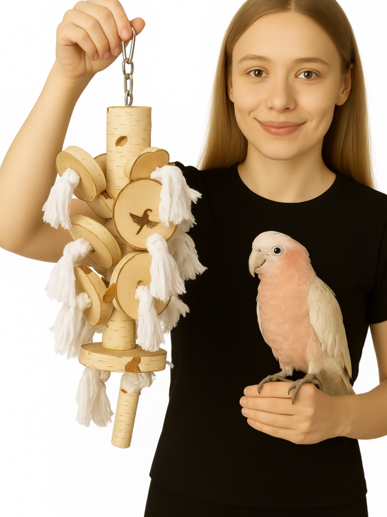 Parrot Planet Prirozene – Kolík s kartáčky pro střední papoušky od Parrotplanet.cz