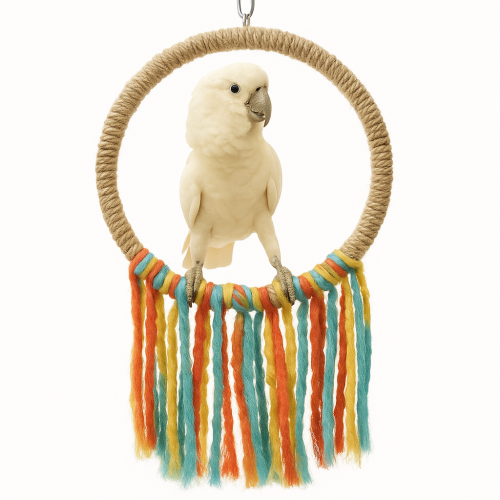 Bavlněný barevný obruč L/XL | Houpačka pro papoušky | Čistá bavlna od ParrotPlanet.cz