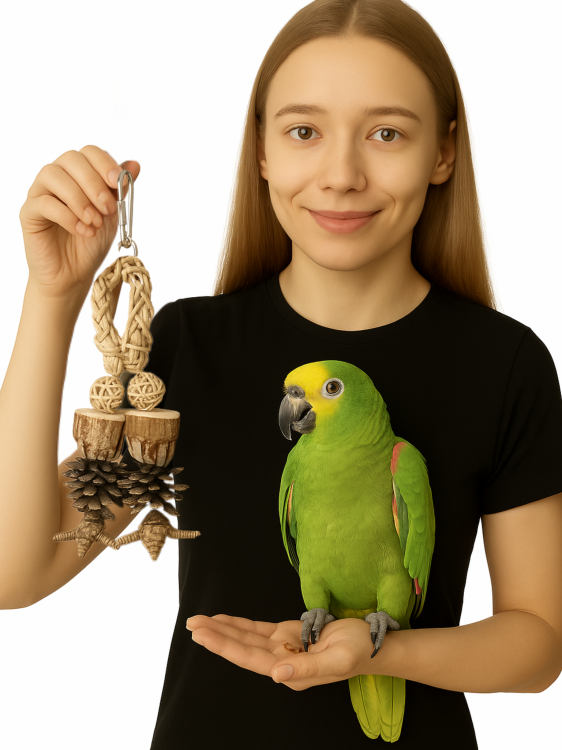 Dvojitá šiška  – hračka pro všechny papoušky od ParrotPlanet.cz