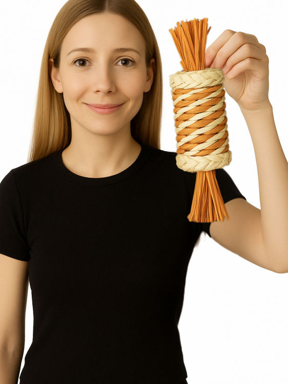 Proutěná mrkev – přírodní hračka do zobáku pro velké a střední papoušky od ParrotPlanet.cz