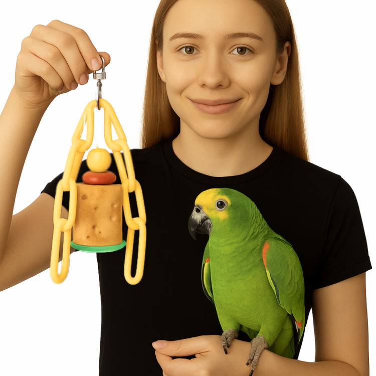 POLLY CACTUS – závěsný kaktus – přírodní minerál pro papoušky L od parrotplanet.cz