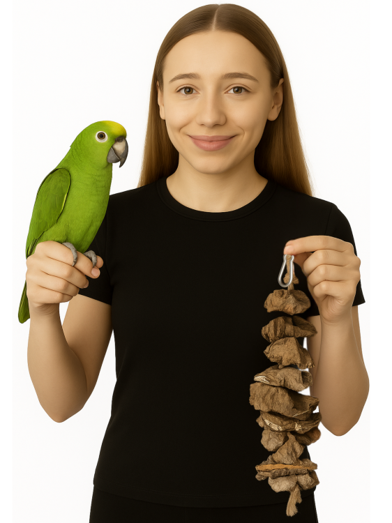 Přírodní hračka | Kousátko z korkového dubu | Korek na provázku | pro malé a střední papoušky od ParrotPlanet.cz