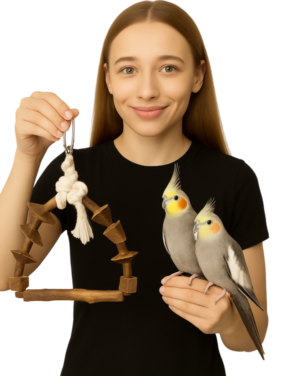 Přírodní dřevěná radost – houpačka pro malé a střední papoušky od ParrotPlanet.cz