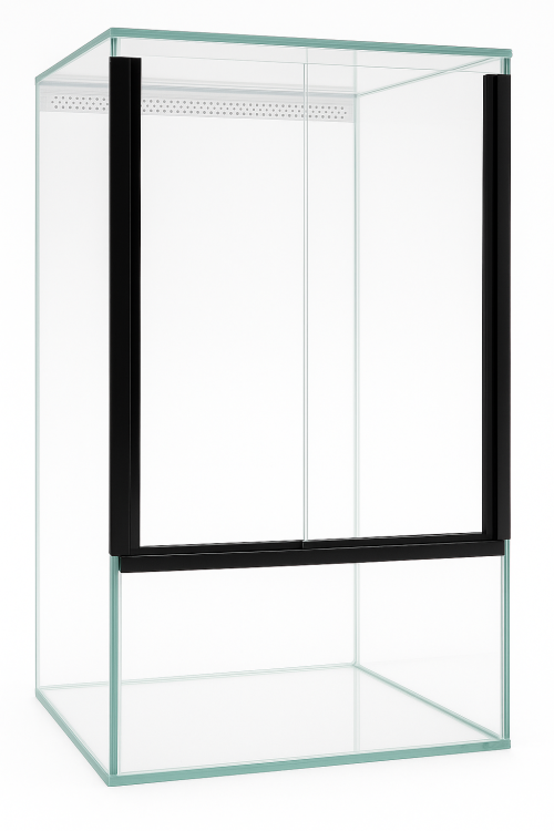 Terárium 40x40x60 cm – pro gekona vousatého, leopardího | Chameleona | Agamu | Stromového hada | Sklo 4 mm, gilotina, ventilace nahoře–dole   od ParrotPlanet.cz