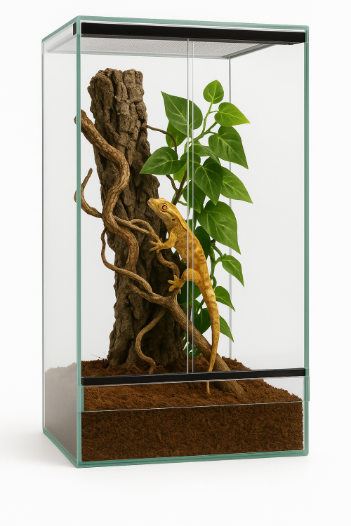 Terárium 30x30x60 cm – Pro gekony | Stromové hady | Pozemní pavouky | Malé stromové plazy a žáby | Sklo 4 mm, gilotina, ventilace nahoře–dole od ParrotPlanet.cz