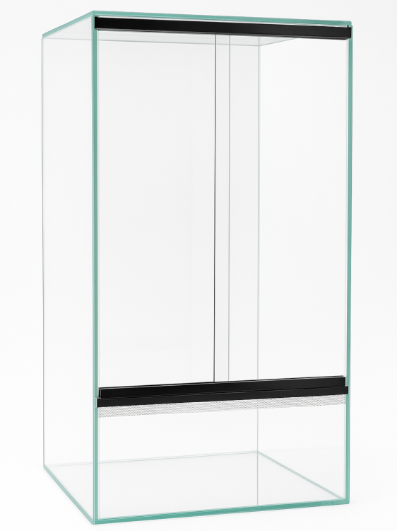 Terárium 30x30x60 cm – Pro gekony | Stromové hady | Pozemní pavouky | Malé stromové plazy a žáby | Sklo 4 mm, gilotina, ventilace nahoře–dole od ParrotPlanet.cz