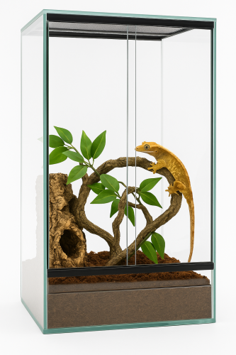 Terárium 40x40x80 cm – pro hady, ještěrky a gekony | Sklo 4 mm, posuvné dveře, ventilace nahoře–dole od ParrotPlanet.cz
