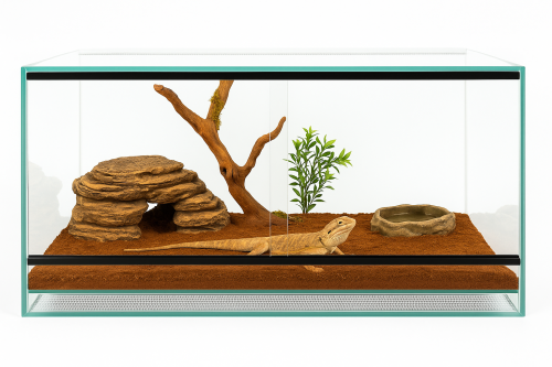Terárium 100x50x50 cm – pro agamu vousatou, krajtu královskou a hady | Sklo 4 mm, posuvné dveře, ventilace nahoře–dole od ParrotPlanet.cz