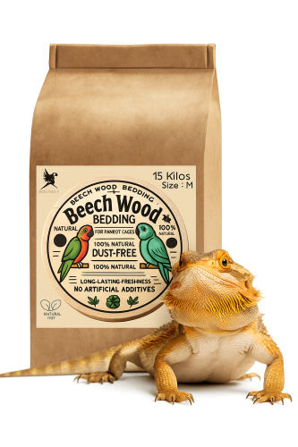 Bukové štěpky velikost M – přírodní, hygienický podklad pro terária plazů 15 kg od ParrotPlanet.cz