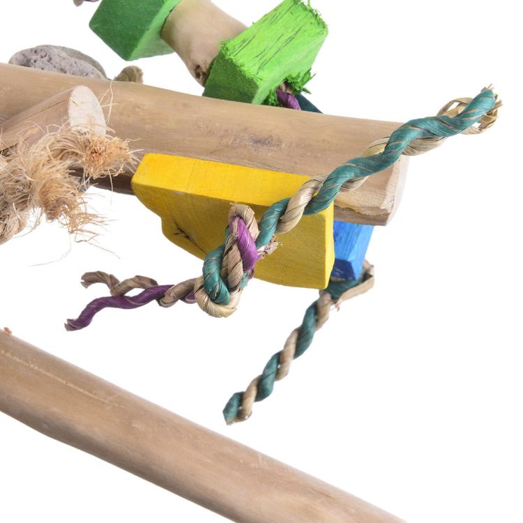 JAVA z zabawkami M/L - Żerdź dla średnich i większych papug od ParrotPlanet.plaTyč Java Větev s hračkami M/L – výjimečný kousek přírody pro velké a střední papoušky od ParrotPlanet.cz