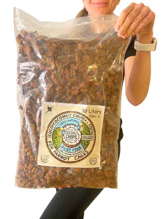 Terrarium Jungle Chip Mix – 100% přírodní kokosové chipsy pro plazy a exotická zvířata 10 L od ParrotPlanet.cz