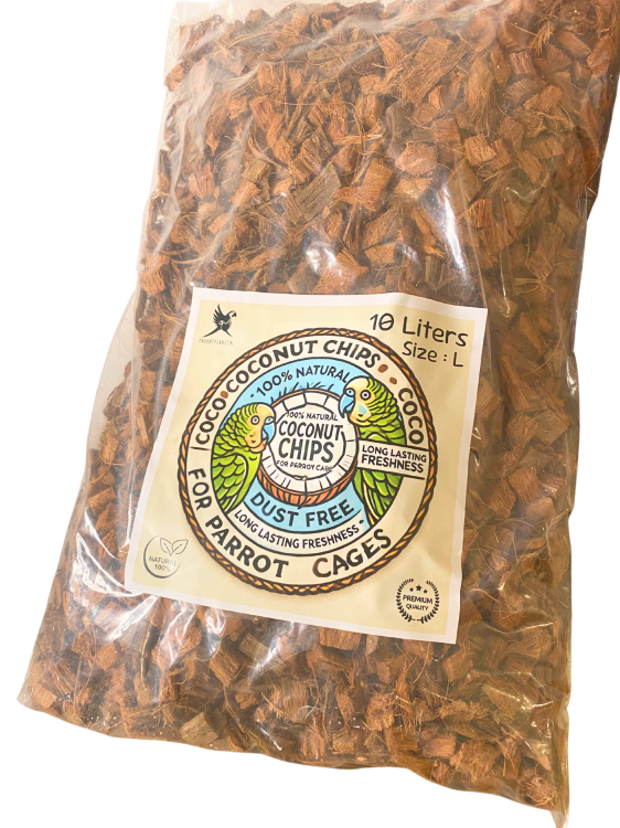 Terrarium Jungle Chip Mix – 100% přírodní kokosové chipsy pro plazy a exotická zvířata 10 L od ParrotPlanet.cz