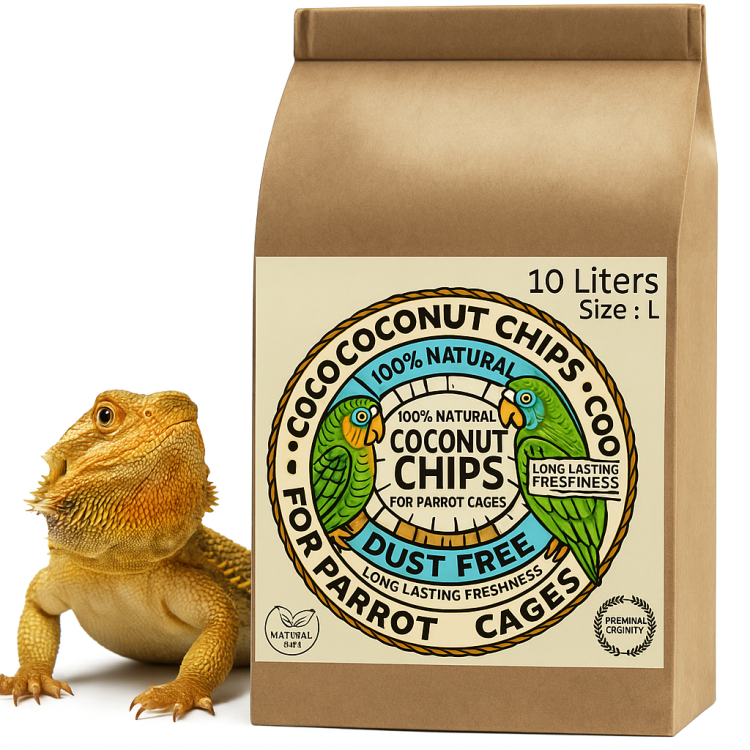 Terrarium Jungle Chip Mix – 100% přírodní kokosové chipsy pro plazy a exotická zvířata 10 L od ParrotPlanet.cz