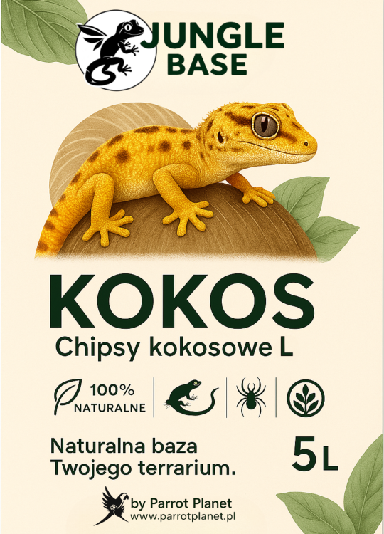 Jungle Base - KOKOS Kokosové chipsy L – Přírodní podestýlka pro plazy, pavoukovce a obojživelníky 5 litrů od ParrotPlanet.cz