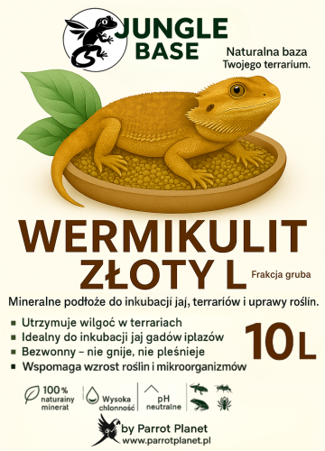 Jungle Base - zlatý vermikulit - L – minerální substrát pro inkubaci vajec a terária 10 litrů od ParrotPlanet.cz