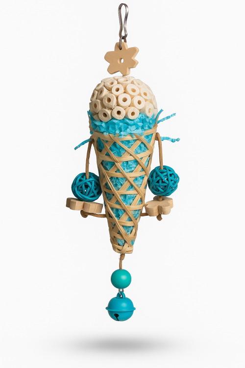 Kornout pro papoušky Hračka se zvonkem, květinami a míčky | Parrot Planet.cz