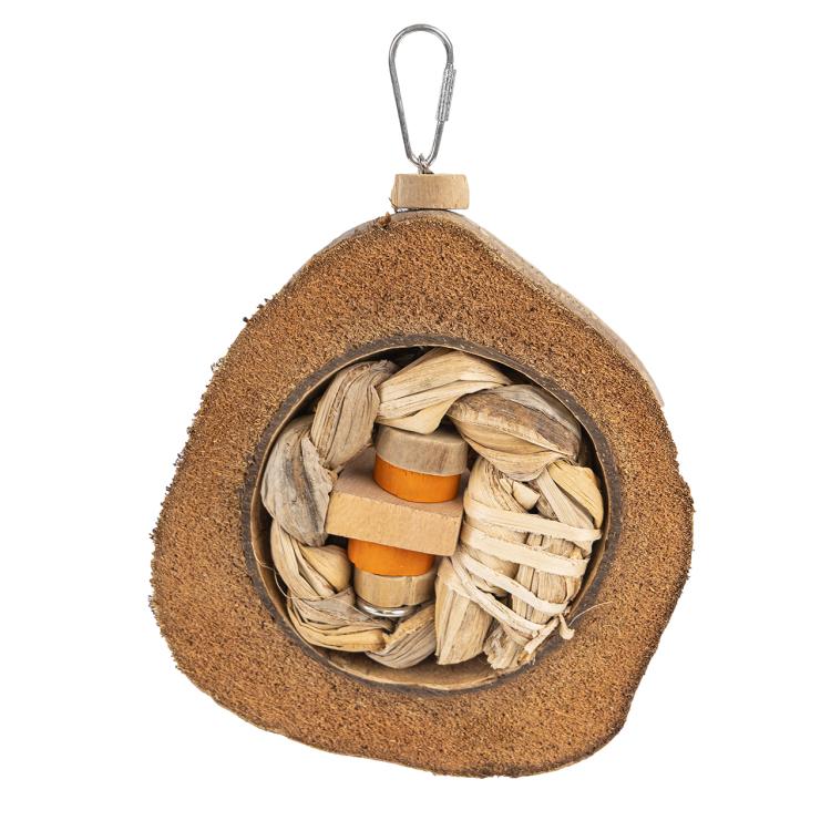 Ručně pletená hračka pro papoušky – JAVA Coco Eclipse z kokosu a palmy ParrotPlanet.cz