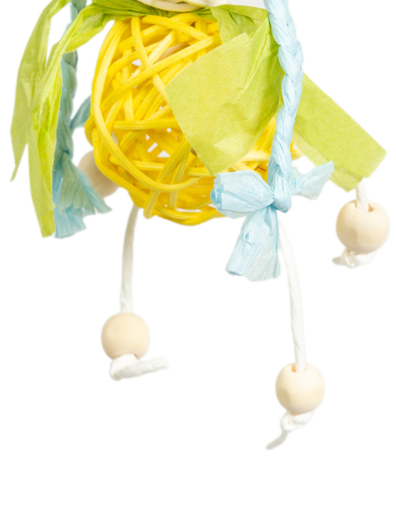 Trpaslík – hračka pro malé papoušky z proutí a papíru (cca 18 x 14 x 8 cm) od ParrotPlanet.cz