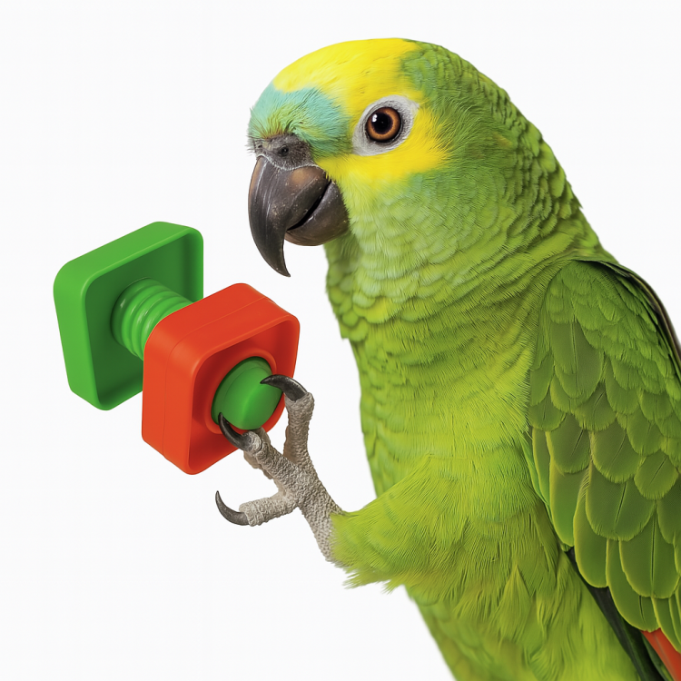 Sada 4 hlavolamů Barevné šroubky – vzdělávací hračka pro papoušky | Parrot Planet.cz