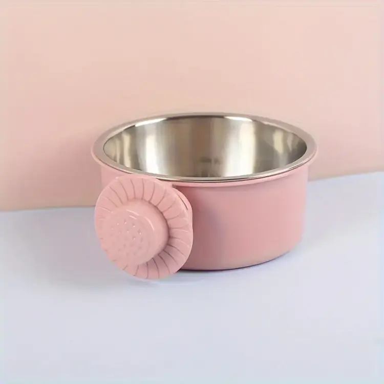 Roztomilá a praktická kovová miska velikosti S v pastelově růžové barvě | Parrot Planet od ParrotPlanet.cz