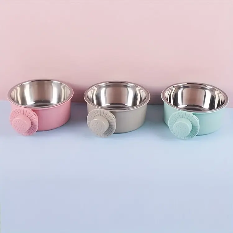 Roztomilá a praktická kovová miska ve velikosti L v pastelově růžové barvě | Parrot Planet.cz