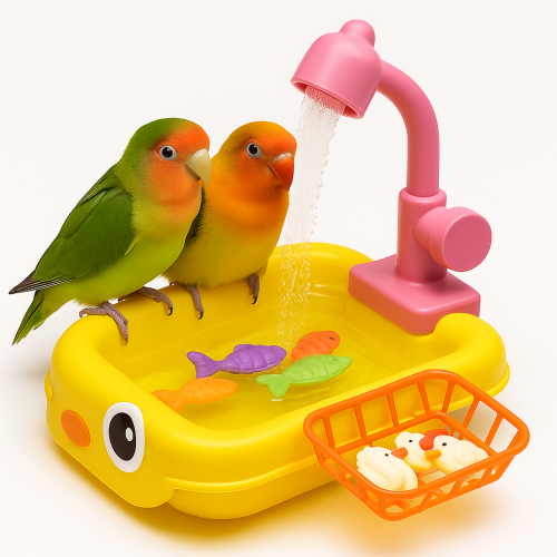 Bazén pro papoušky s hračkami, narcisový | Parrot Planet.cz