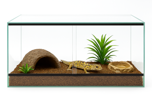 Terárium 80x40x40 cm – pro gekony, pavouky a mladé hady Sklo 4 mm, ventilace nahoře–dole, posuvné dveře od ParrotPlanet.cz