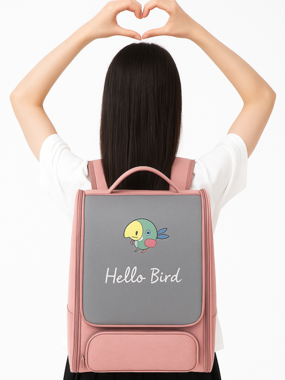 Batoh - přepravka pro papoušky s bidýlkem | Růžová od ParrotPlanet.cz