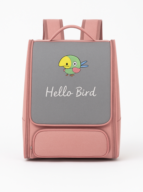 Batoh - přepravka pro papoušky s bidýlkem | Růžová od ParrotPlanet.cz