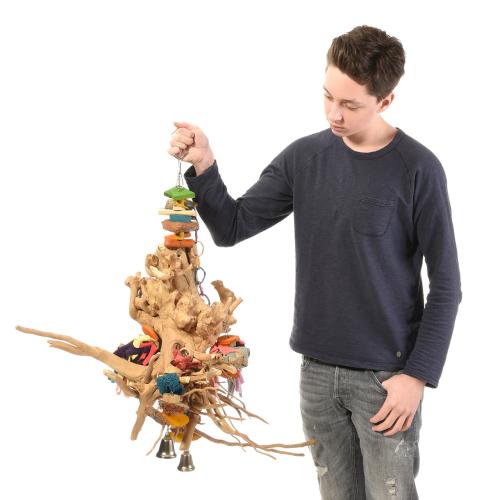 Giant Java Crown – Střední houpačka a hřiště z kokosu a dřeva pro papoušky od parrotPlanet.cz