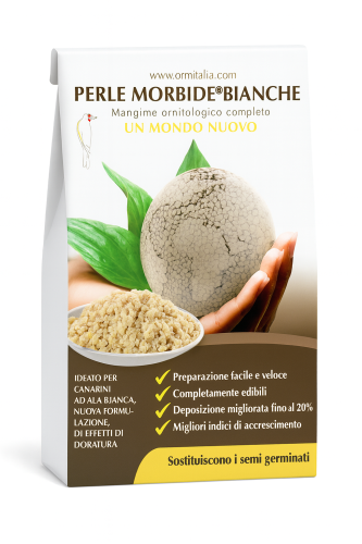 Ornitalia Perle Morbide Bianche/WHITE – Lahodné přírodní klíčky v kuličkách pro všechny papoušky 800 g od ParrotPlanet.cz