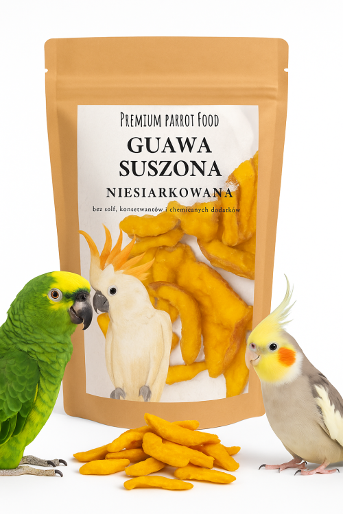 Premium Parrot Food | Sušená guava | Zdravé pamlsky pro všechny papoušky 100 g od ParrotPlanet.cz