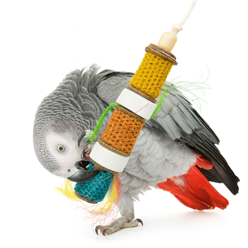 Barevná věžička  – hračka pro střední a velké papoušky od ParrotPlanet.cz