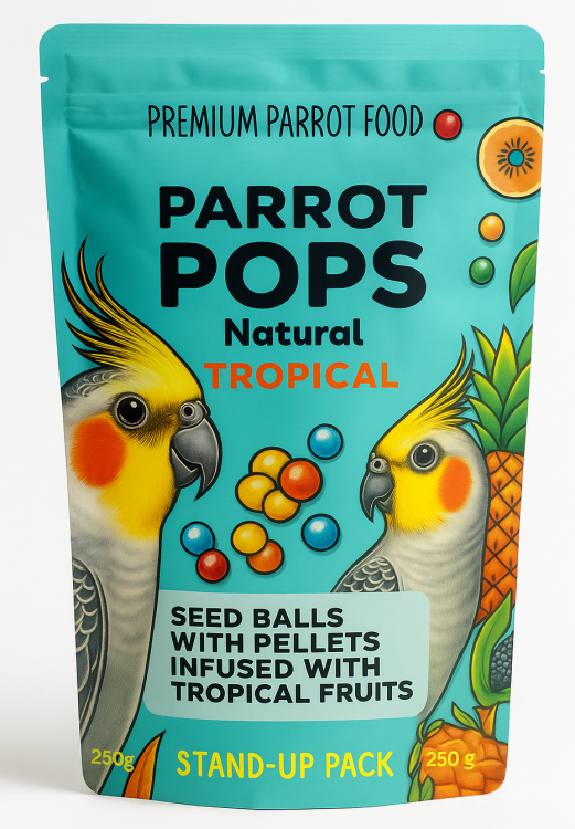 Parrot Pops Tropical Small – krmivo: obilí s tropickým ovocem ve tvaru kuliček pro malé a střední papoušky 250 g od ParrotPlanet.cz