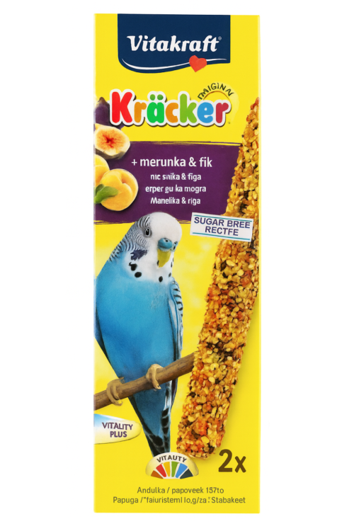 Vitakraft Kräcker Original Morela &amp; Figa 2 szt. (60 g) – Klasy s meruňkou a fíkem pro andulky od ParrotPlanet.cz