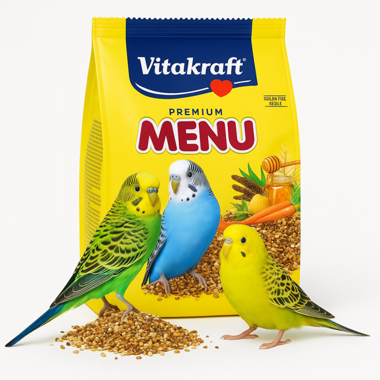 Vitakraft Menu Andulka 1 kg – plnohodnotné krmivo pro andulky | čerstvá zrna + jód + vitaminy od ParrotPlanet.cz
