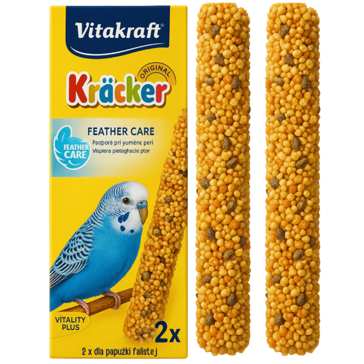 Vitakraft Premium Kracker Funny Fitness – vitaminové klasy pro andulky na období svlékání peří 2 ks (60 g) od Parrotplanet.cz
