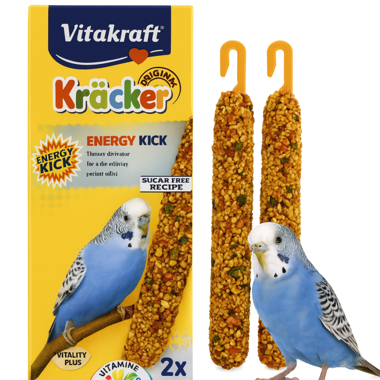 VITAKRAFT KRÄCKER ENERGY pro andulky – 2 ks | Přírodní energie, semena, med, vejce od parrotplanet.cz