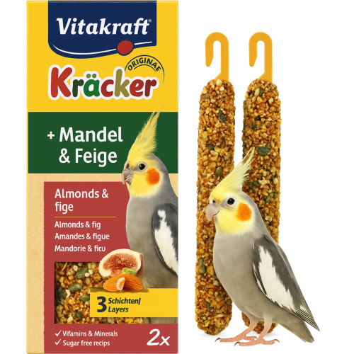 Vitakraft Kracker Premium – Fíga a Mandle – výjimečné kolby pro nimfy 2 ks od parrotplanet.cz