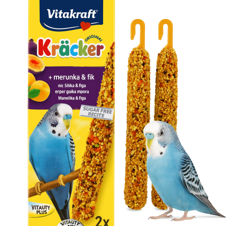 Vitakraft Kräcker Original Morela &amp; Figa 2 szt. (60 g) – Klasy s meruňkou a fíkem pro andulky od ParrotPlanet.cz