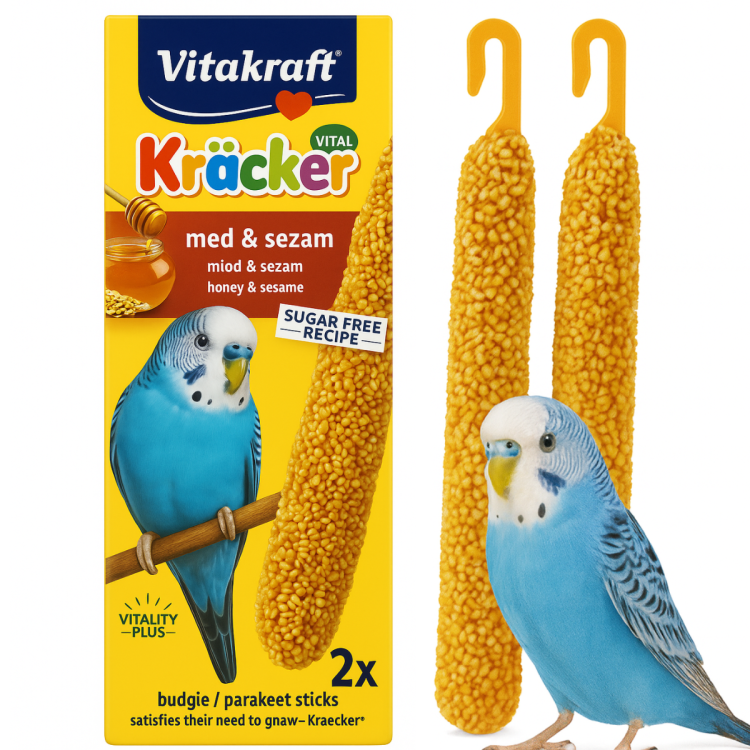 Vitakraft Kracker Funny Fitness Klasy s medem a sezamem 2 ks pro andulky od Parrotplanet.cz
