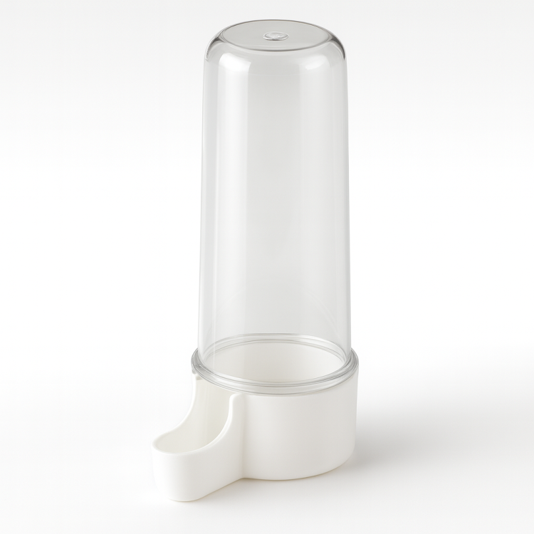 2GR | Dlouhá napáječka Lujo  | Napáječka pro ptáky | Miska na vodu pro papoušky a jiné ptáky 105 ml  bílá od ParrotPlanet.cz